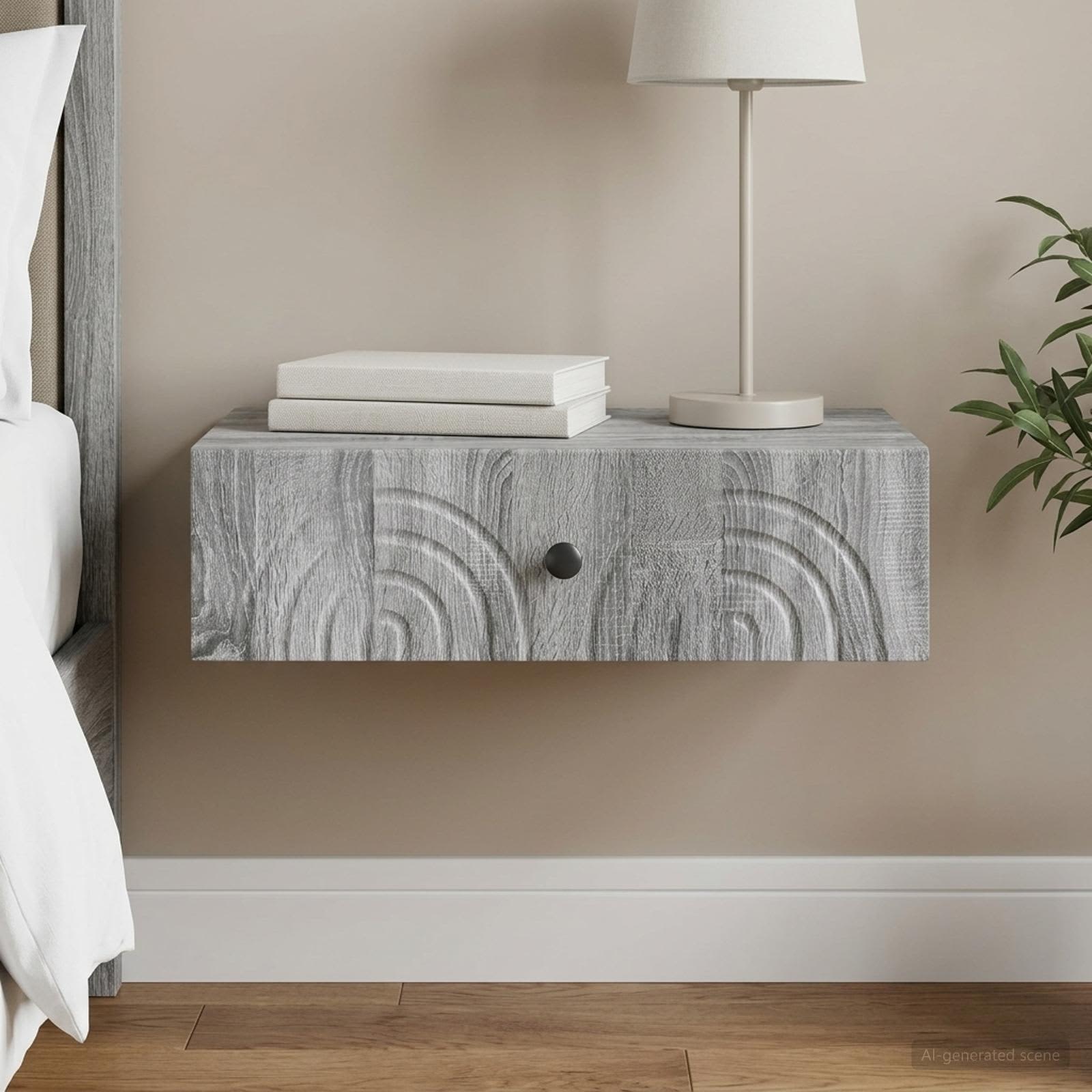 vidaXL Wall-Mounted Side Table 59 x 34.5 x 17 cm Engineered Wood 1