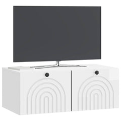 vidaXL Wall-Mounted TV Cabinet High Gloss White 78.5 x 41 x 30 cm 3