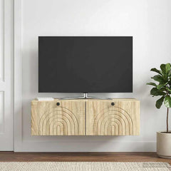 vidaXL Wall-Mounted TV Cabinet Wall-mounted Sonoma Oak 98 x 41 x 30 cm 4