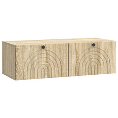 vidaXL Wall-Mounted TV Cabinet Wall-mounted Sonoma Oak 98 x 41 x 30 cm 2