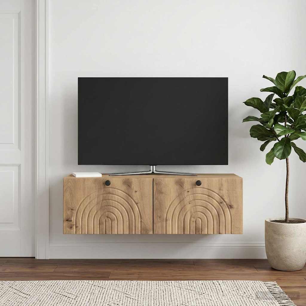 vidaXL Wall-Mounted TV Cabinet 99 x 41 x 30 cm Artisan Oak 1