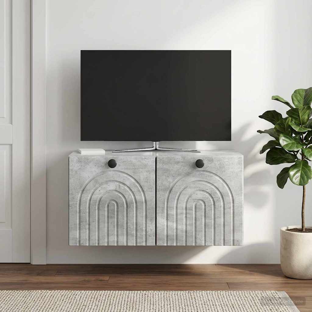 vidaXL Wall-Mounted TV Cabinet Concrete Grey 59.5 x 31 x 30 cm 4