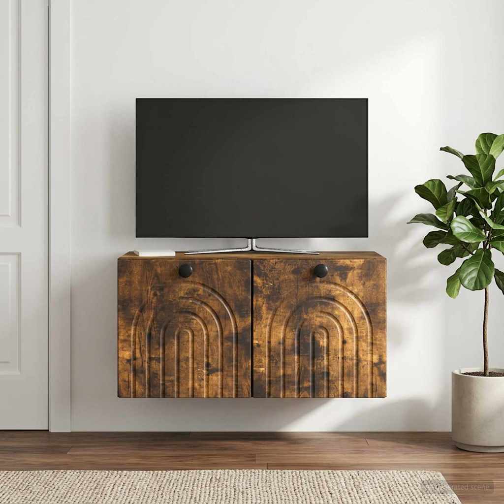 vidaXL Wall-Mounted TV Cabinet Smoked Oak 59.5 x 31 x 30 cm 1