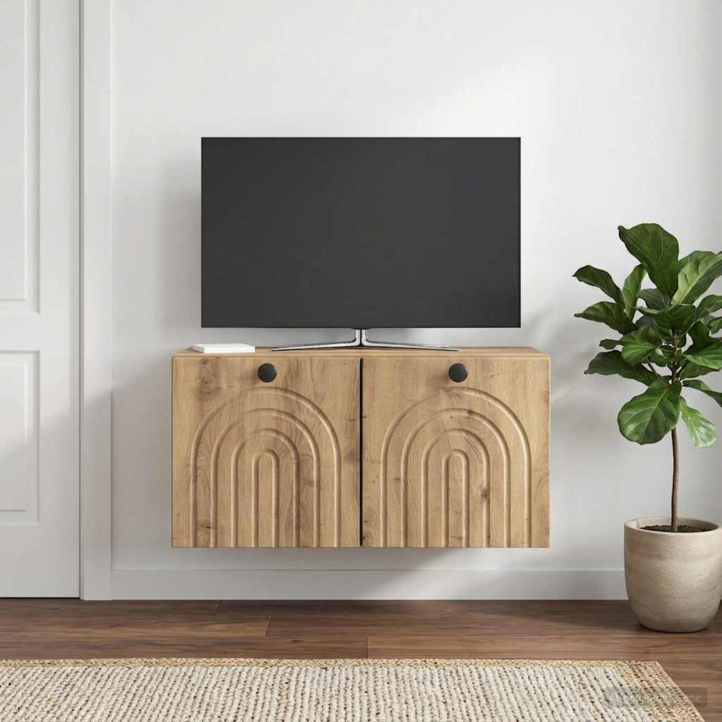 vidaXL Wall-Mounted TV Cabinet 59.5 x 31 x 30 cm Artisan Oak 1