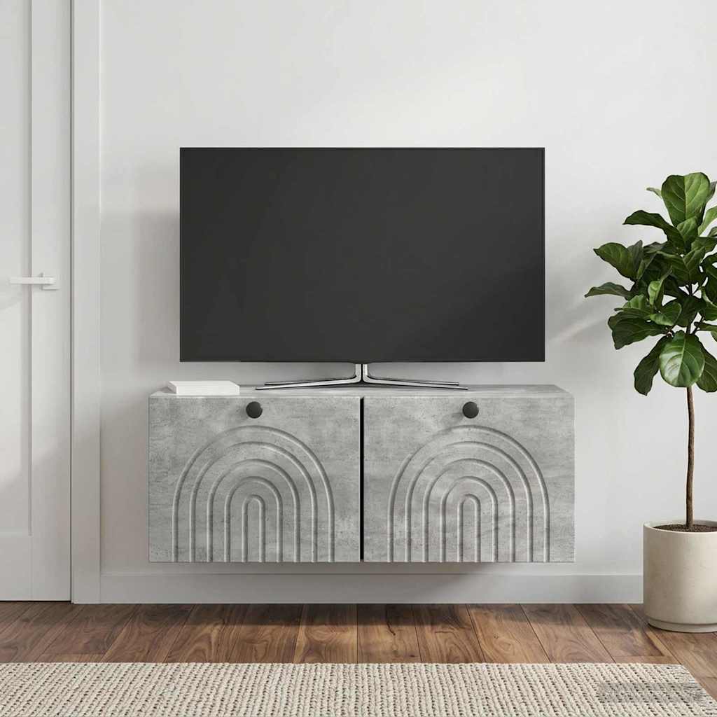 Wall-Mounted TV Cabinet 78.5 x 31 x 30 cm Concrete grey