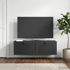 vidaXL Wall-Mounted TV Cabinet Black 98 x 31 x 30 cm Engineered Wood 4