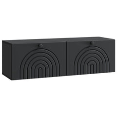 vidaXL Wall-Mounted TV Cabinet Black 98 x 31 x 30 cm Engineered Wood 2