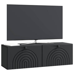 vidaXL Wall-Mounted TV Cabinet Black 98 x 31 x 30 cm Engineered Wood 3