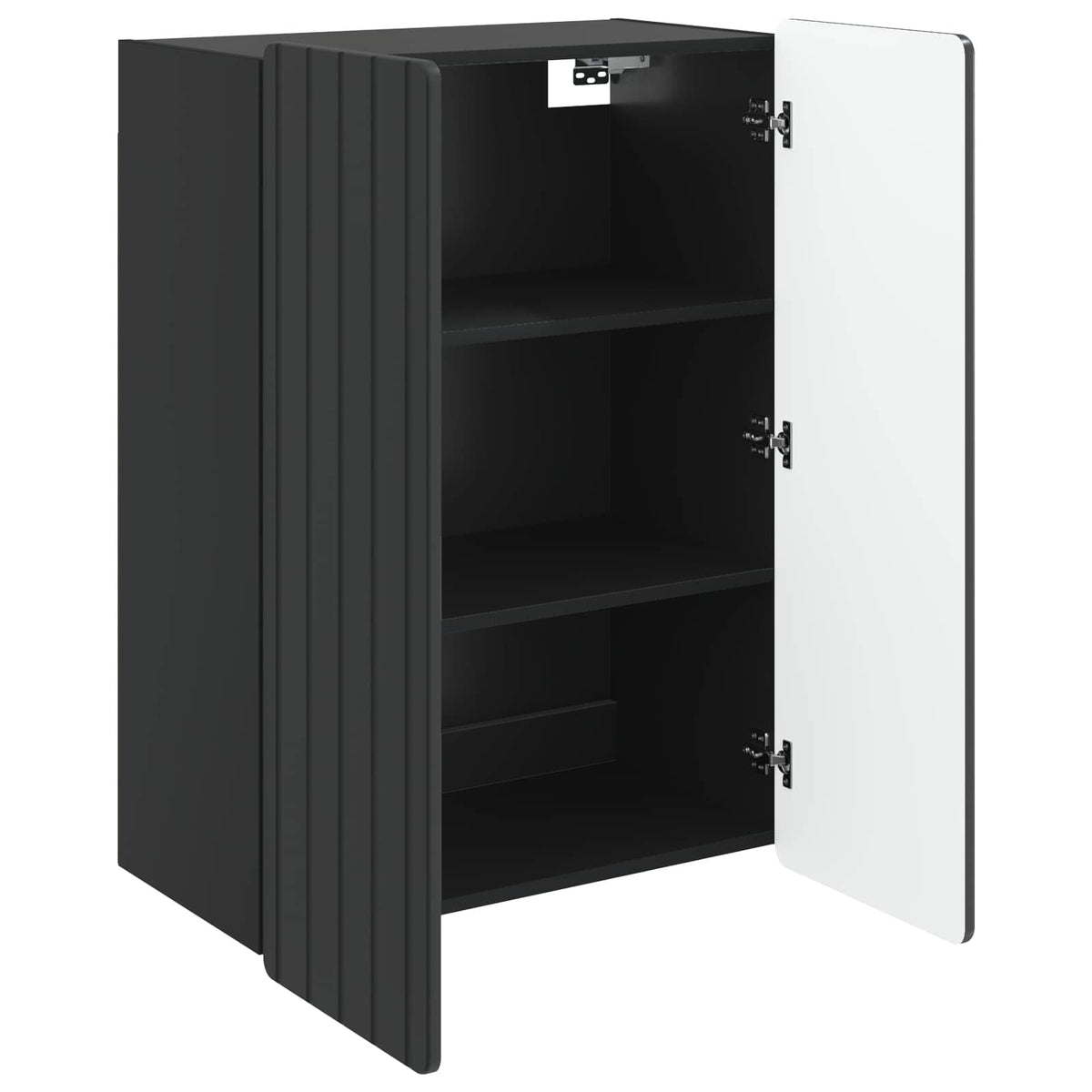 Wall-Mounted Cabinet Black Engineered Wood, image 3