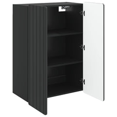 Wall-Mounted Cabinet Black Engineered Wood, image 3