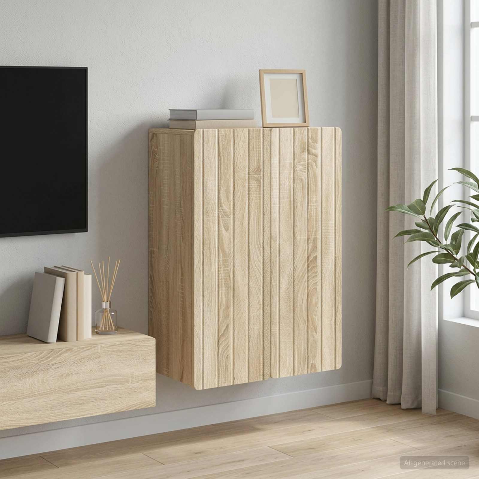 vidaXL Wall-Mounted Cabinet Sonoma Oak 66 x 34.5 x 92 cm 1