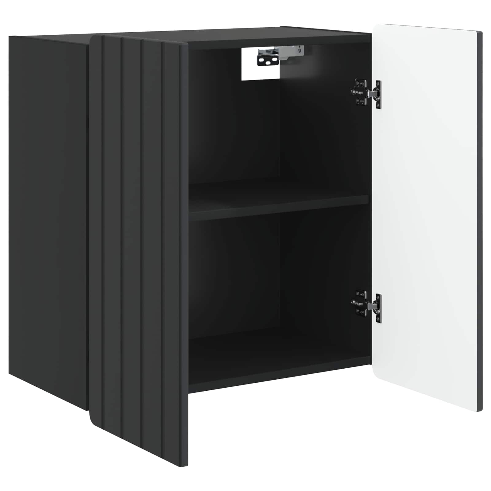 vidaXL Wall-Mounted Cabinet Black 59 x 31 x 64 cm Engineered Wood 3