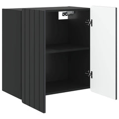 vidaXL Wall-Mounted Cabinet Black 59 x 31 x 64 cm Engineered Wood 3