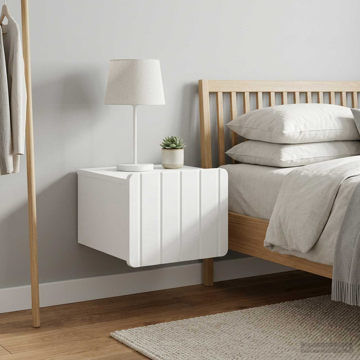 vidaXL Wall-Mounted Bedside Cabinet 33 x 34.5 x 24 cm