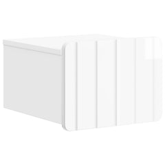 vidaXL Wall-Mounted Bedside Cabinet High Gloss White 33 x 34.5 x 24 cm 2