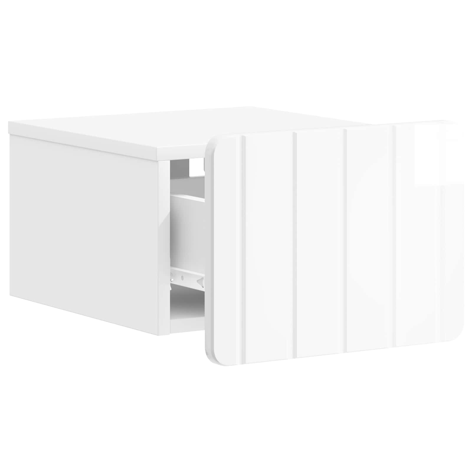 vidaXL Wall-Mounted Bedside Cabinet High Gloss White 33 x 34.5 x 24 cm 4