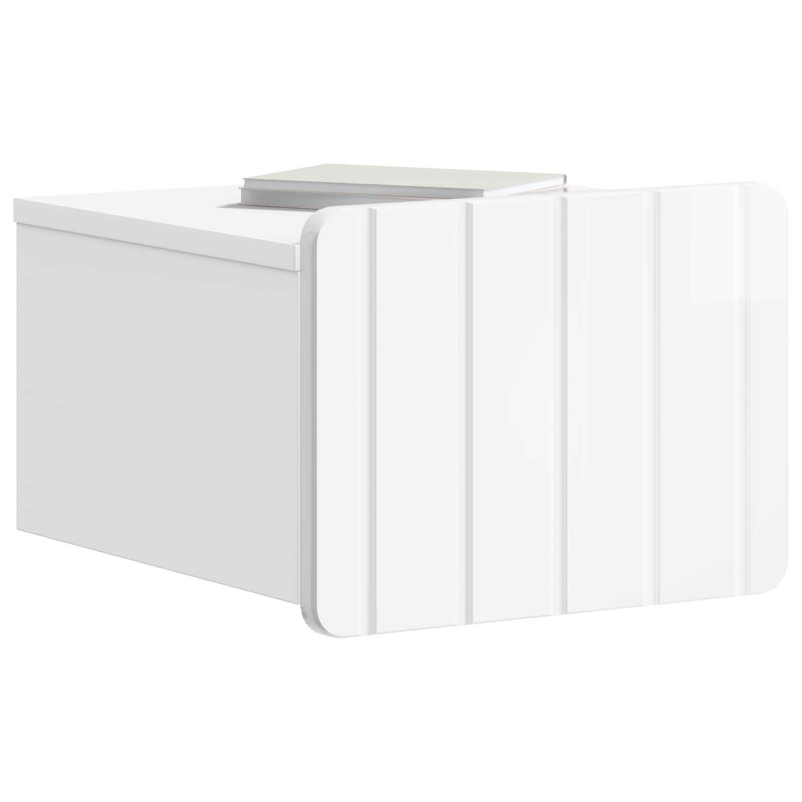 vidaXL Wall-Mounted Bedside Cabinet High Gloss White 33 x 34.5 x 24 cm 3