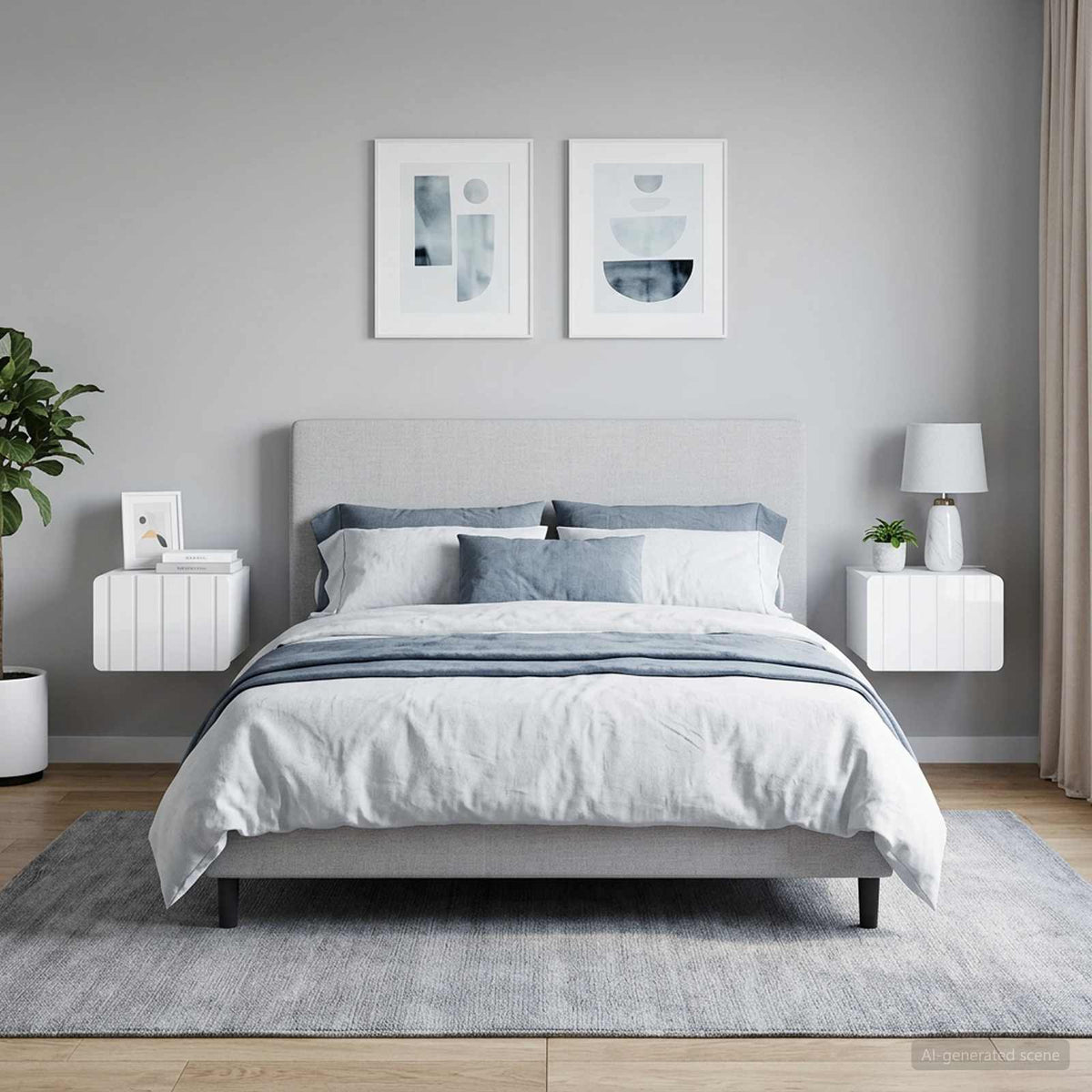 vidaXL Wall-Mounted Bedside Cabinet 33 x 34.5 x 24 cm