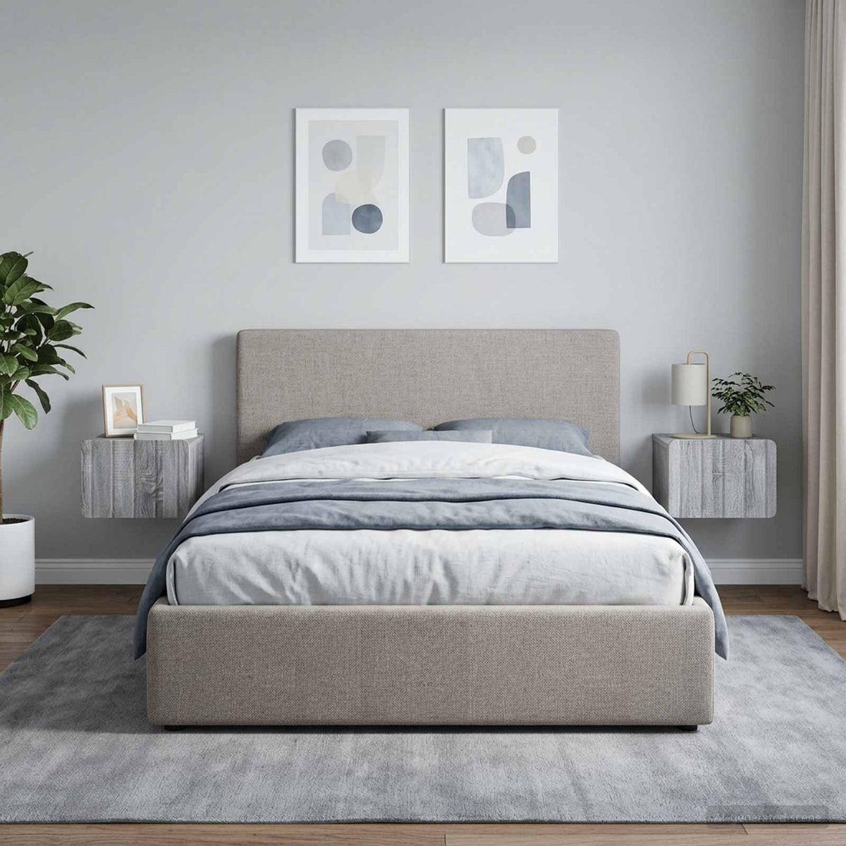 vidaXL Wall-Mounted Bedside Cabinet 33 x 34.5 x 24 cm
