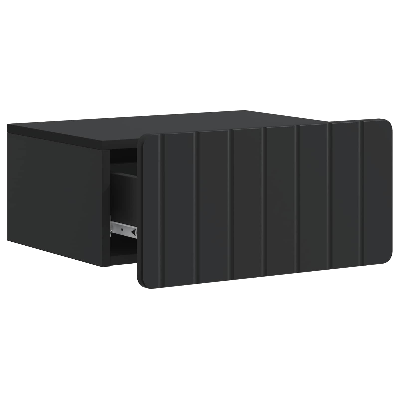 vidaXL Wall-Mounted Bedside Cabinet Black 49 x 34.5 x 24 cm 4