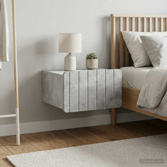 vidaXL Wall-Mounted Bedside Cabinet 2 pcs Concrete Grey 4