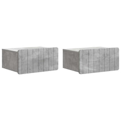 vidaXL Wall-Mounted Bedside Cabinet 2 pcs Concrete Grey 2