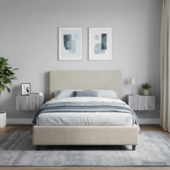 Wall-Mounted Bedside Cabinet in Grey Sonoma