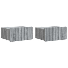 vidaXL Wall-Mounted Bedside Cabinet 2 pcs Grey Sonoma 2