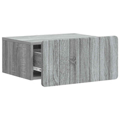 vidaXL Wall-Mounted Bedside Cabinet 2 pcs Grey Sonoma 6