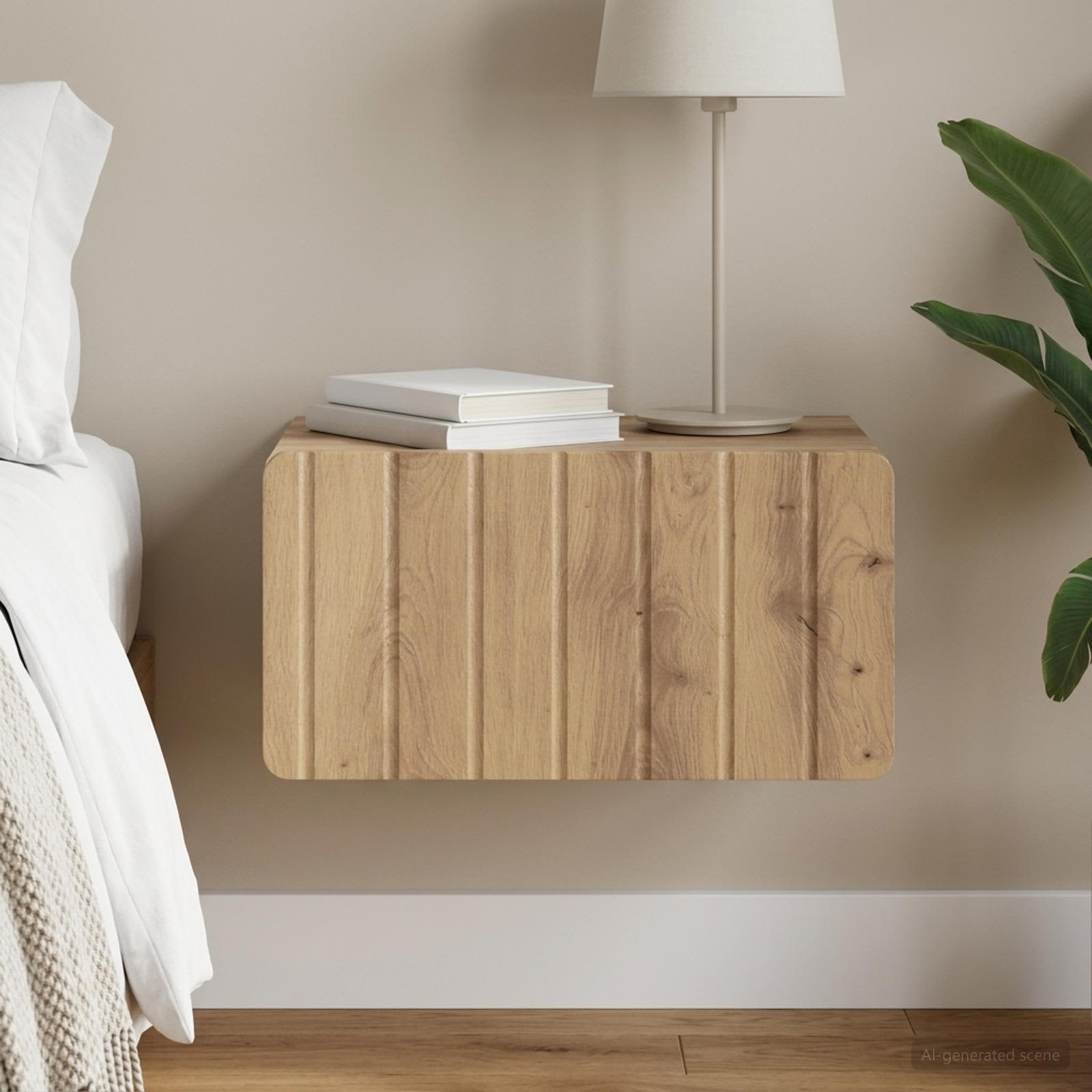 vidaXL Wall-Mounted Bedside Cabinet Artisan Oak 49 x 34.5 x 24 cm 1