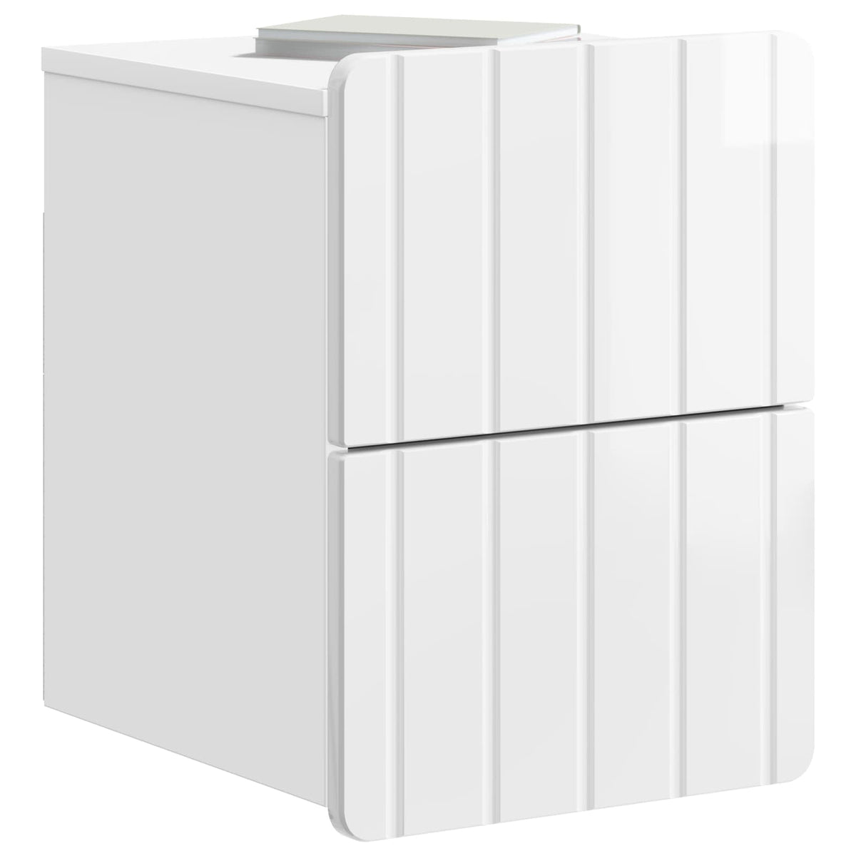 vidaXL Wall-Mounted Bedside Cabinet 2 pcs High Gloss White 3