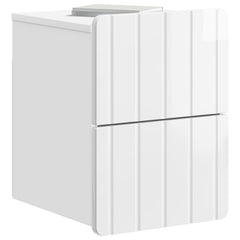 vidaXL Wall-Mounted Bedside Cabinet 2 pcs High Gloss White 3