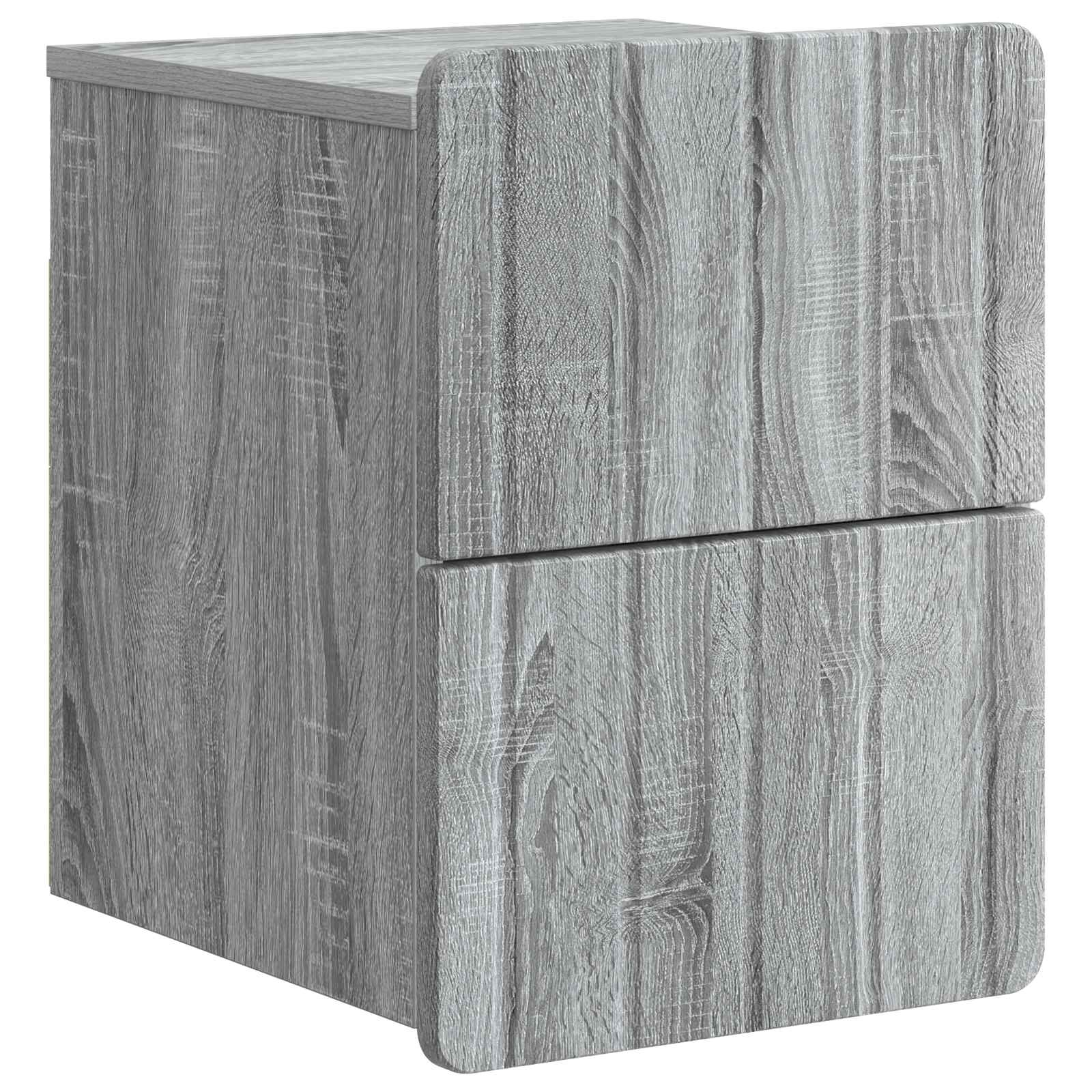 vidaXL Wall-Mounted Bedside Cabinet Grey Sonoma 33 x 34.5 x 43 cm 2