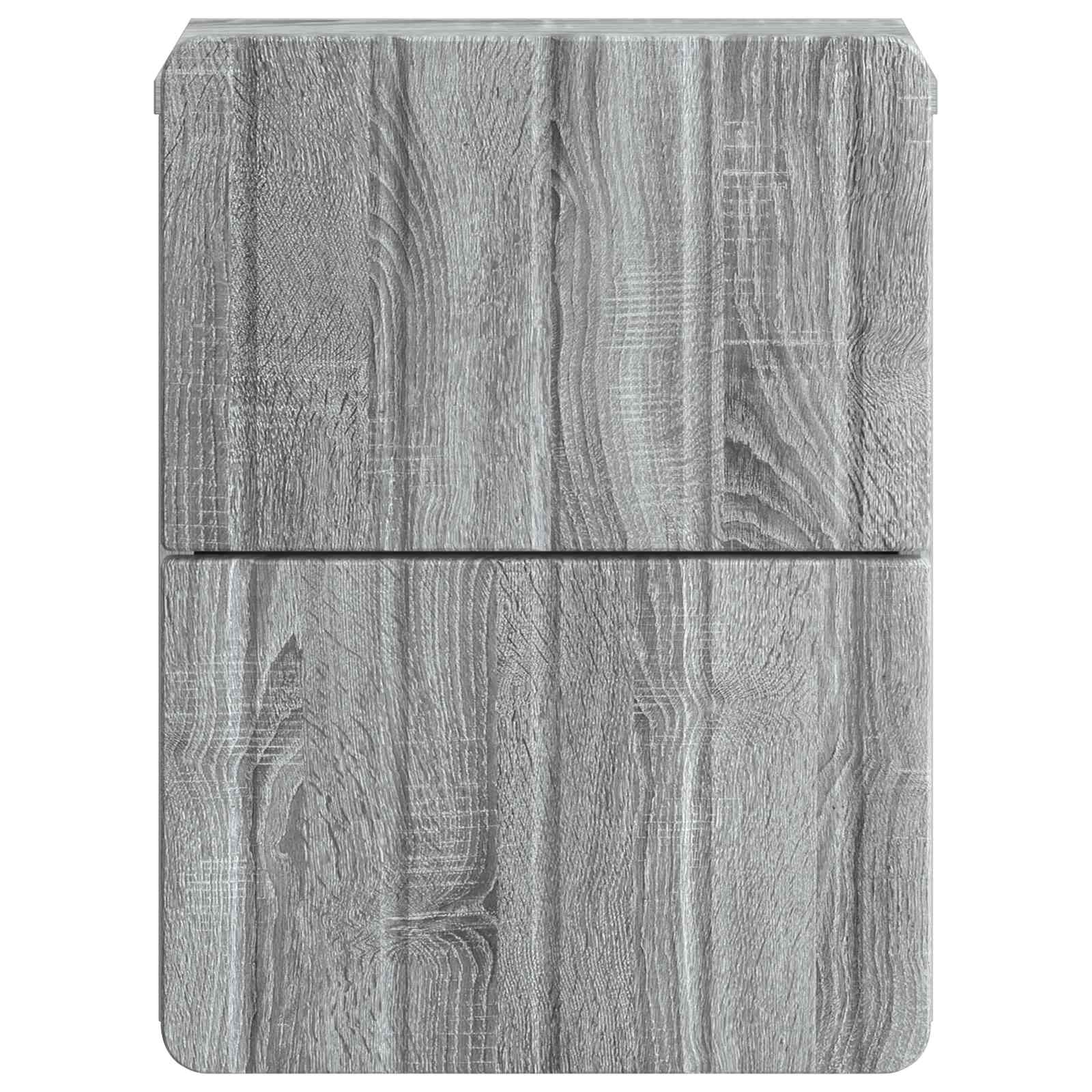 vidaXL Wall-Mounted Bedside Cabinet Grey Sonoma 33 x 34.5 x 43 cm 5