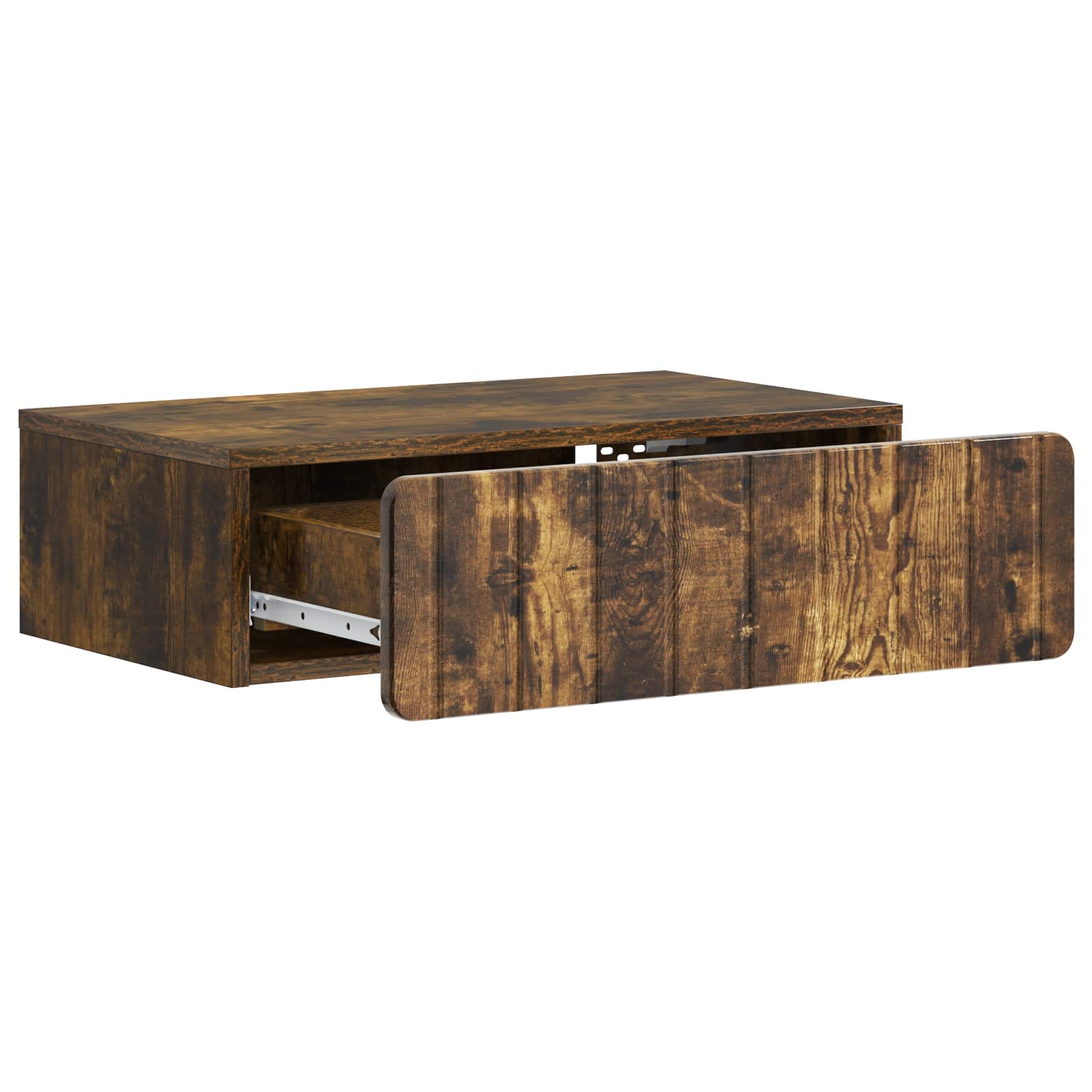 vidaXL Wall-Mounted Side Table Smoked Oak 59 x 34.5 x 17 cm 4