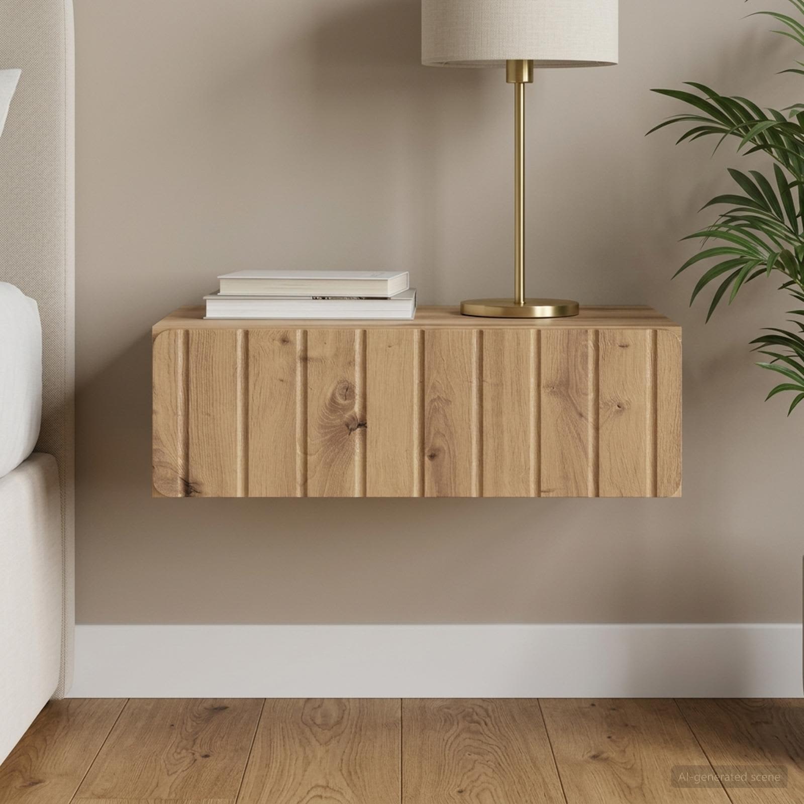 vidaXL Wall-Mounted Side Table 59 x 34.5 x 17 cm Engineered Wood 1