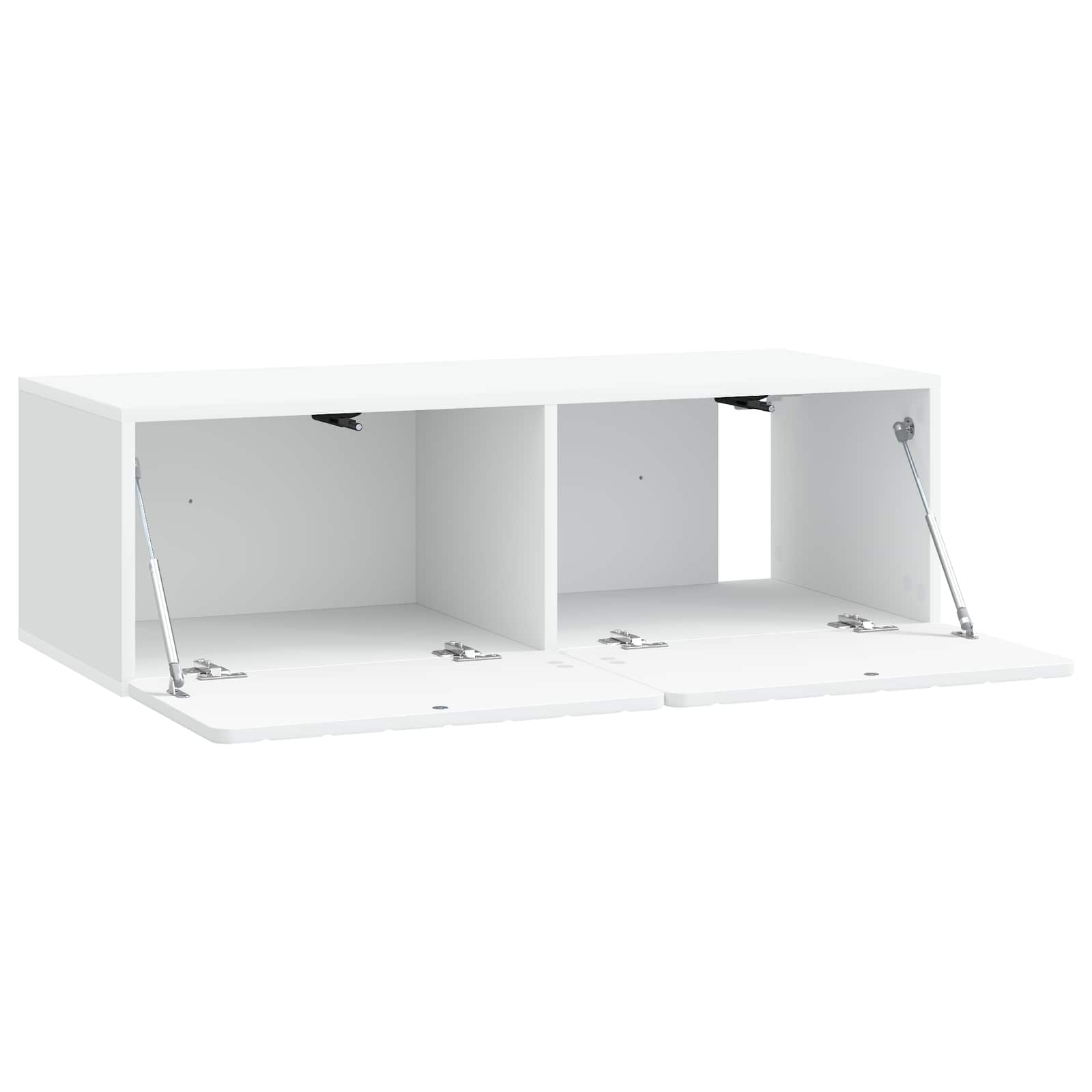 vidaXL Wall-Mounted TV Cabinet 98 x 41 x 30 cm White Engineered Wood 5
