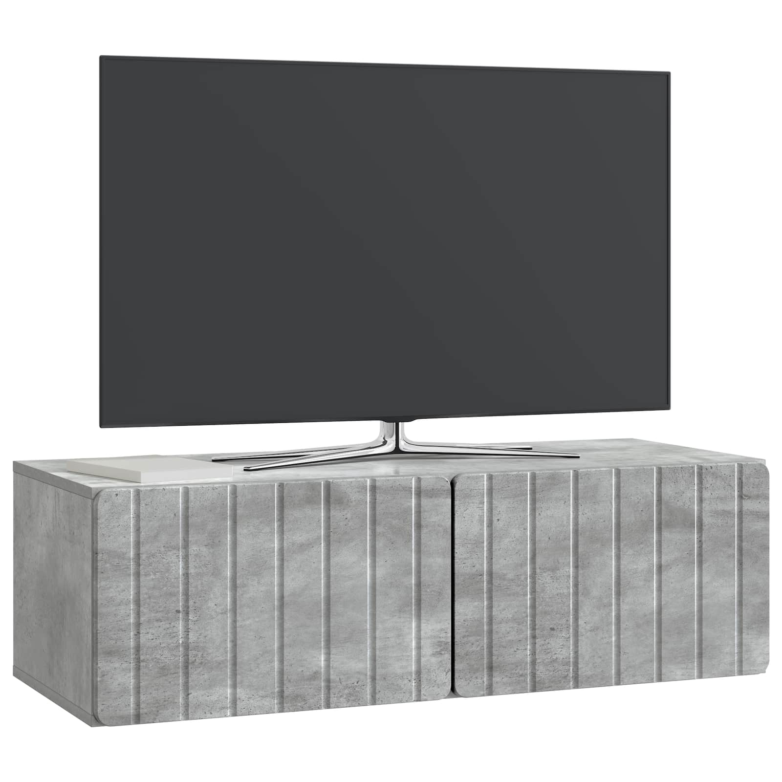 vidaXL Wall-Mounted TV Cabinet 98 x 41 x 30 cm Concrete Grey 3
