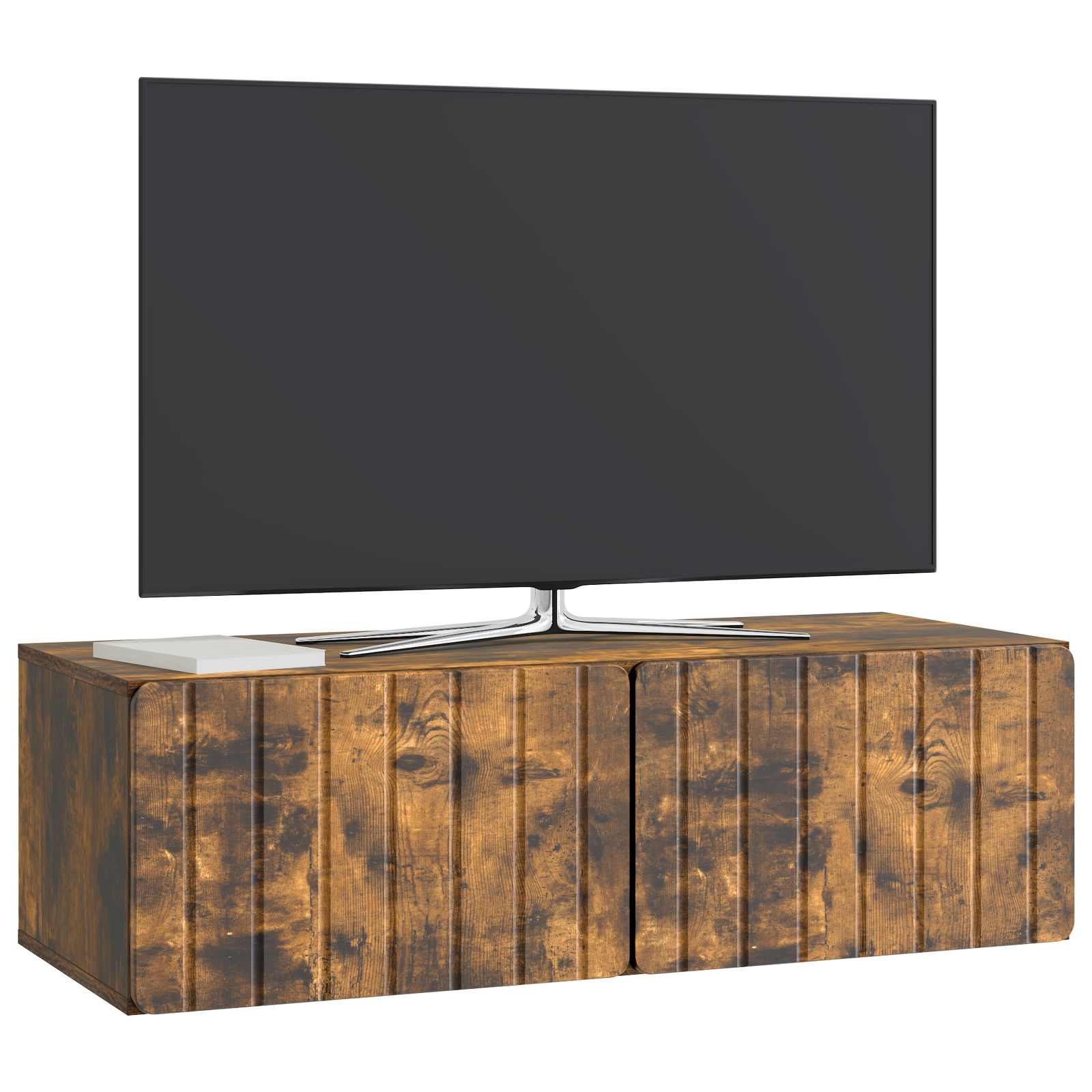 vidaXL Wall-Mounted TV Cabinet 98 x 41 x 30 cm Smoked Oak 3