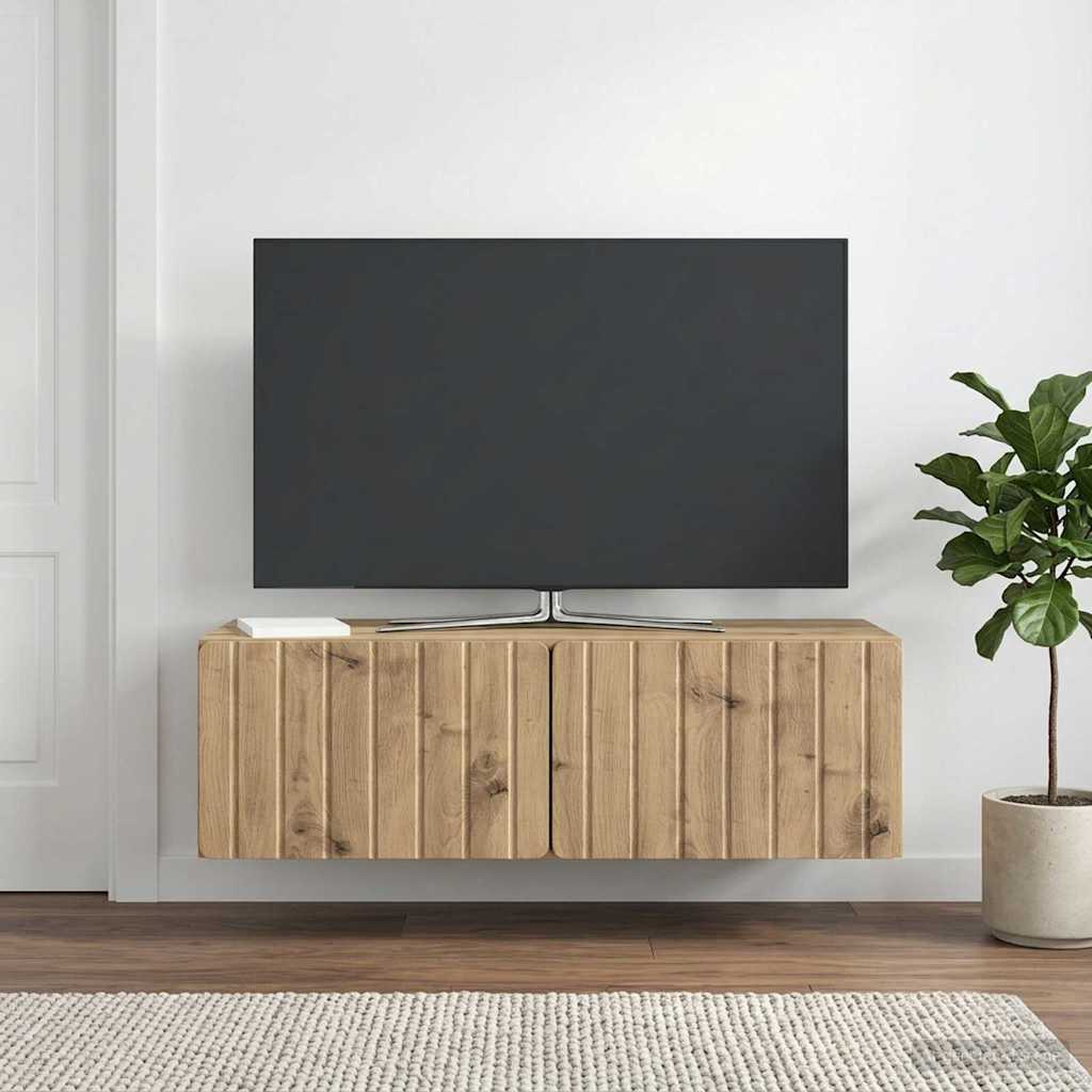 vidaXL Wall-Mounted TV Cabinet 98 x 41 x 30 cm Artisan Oak 1