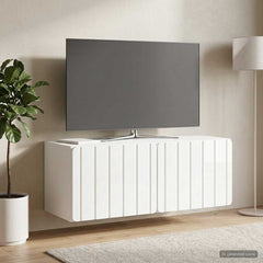 vidaXL Wall-Mounted TV Cabinet 78.5 x 31 x 30 cm High Gloss White 4