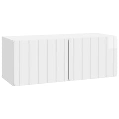 vidaXL Wall-Mounted TV Cabinet 78.5 x 31 x 30 cm High Gloss White 2
