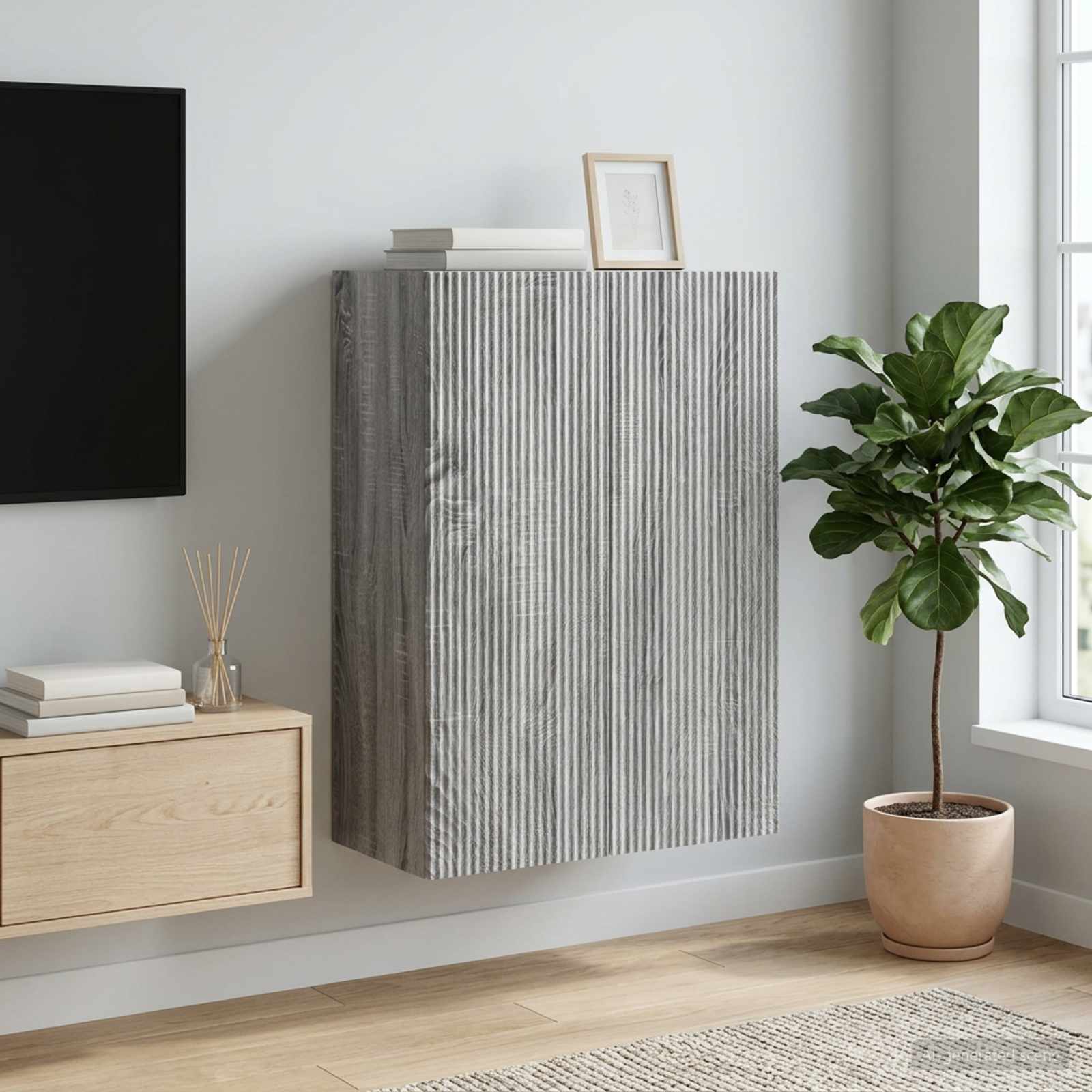 vidaXL Wall-Mounted Cabinet 66 x 34.5 x 90 cm Engineered Wood 1