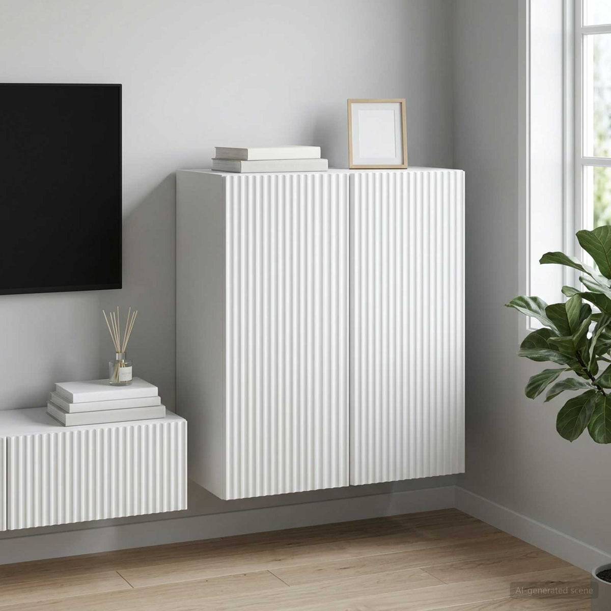 Wall-Mounted Cabinet 59 x 31 x 60 cm Engineered Wood Depth 31 cm White