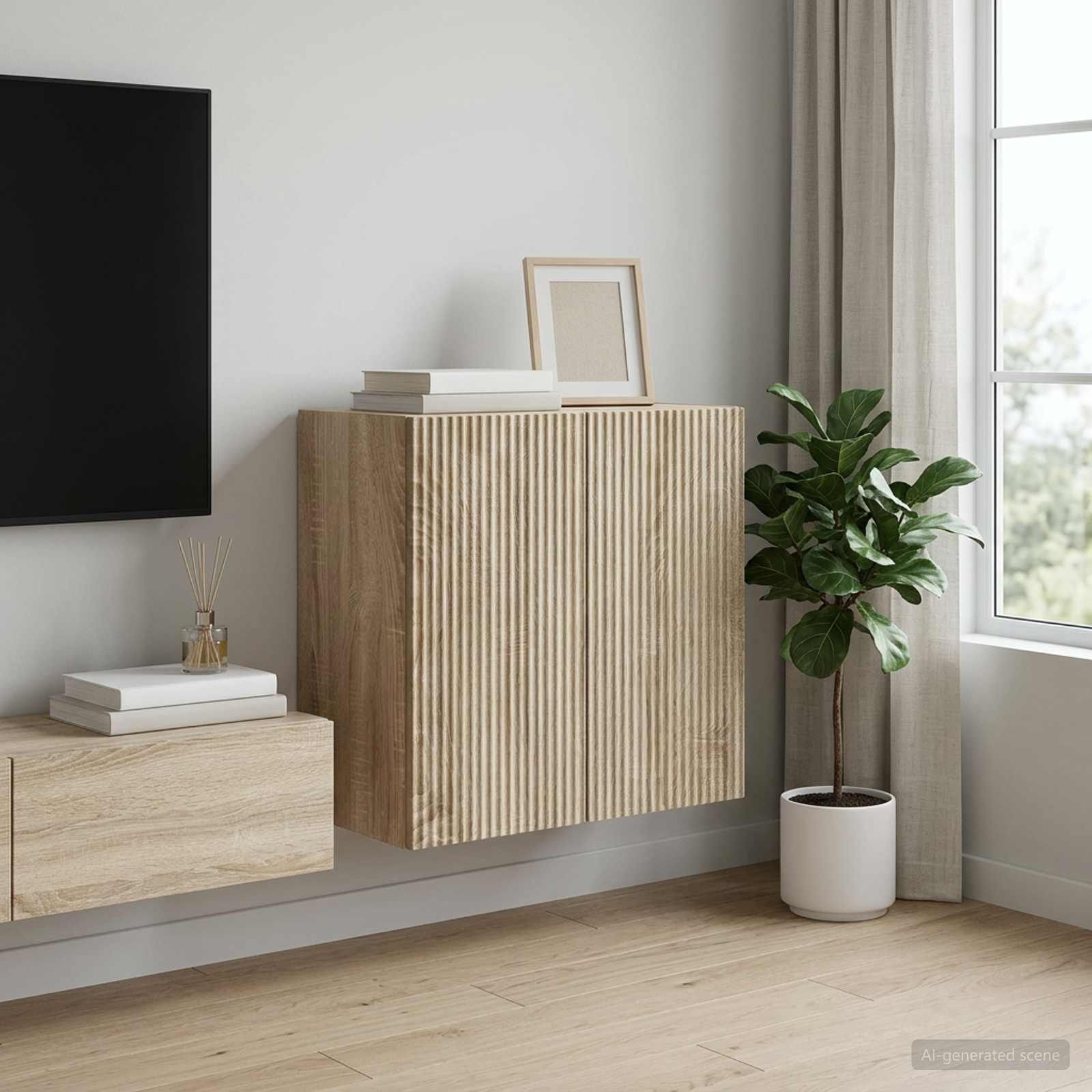 Wall-Mounted Cabinet 59 x 31 x 60 cm Engineered Wood Depth 31 cm Sonoma oak