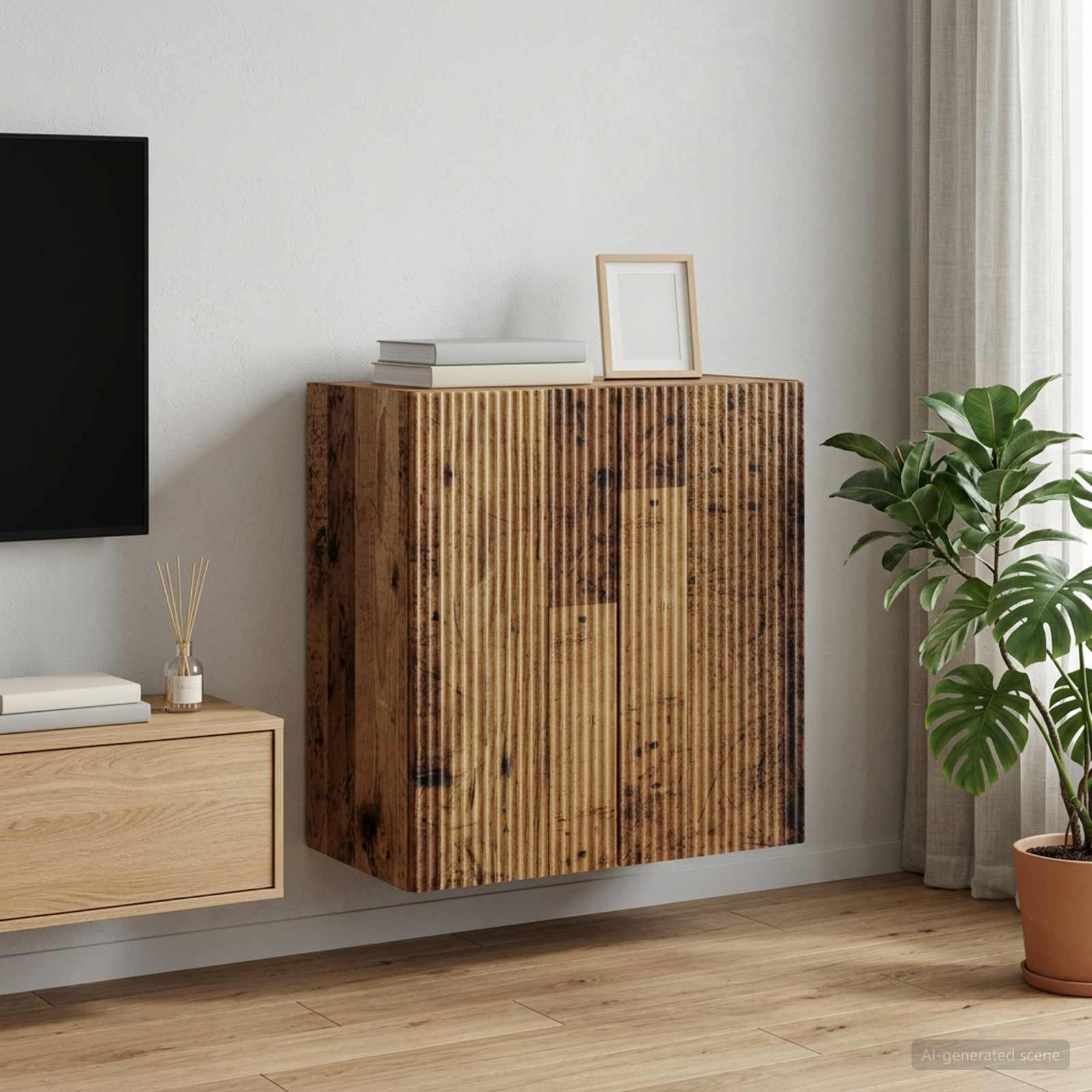 vidaXL Wall-Mounted Cabinet 59 x 31 x 60 cm Engineered Wood Old Wood 1