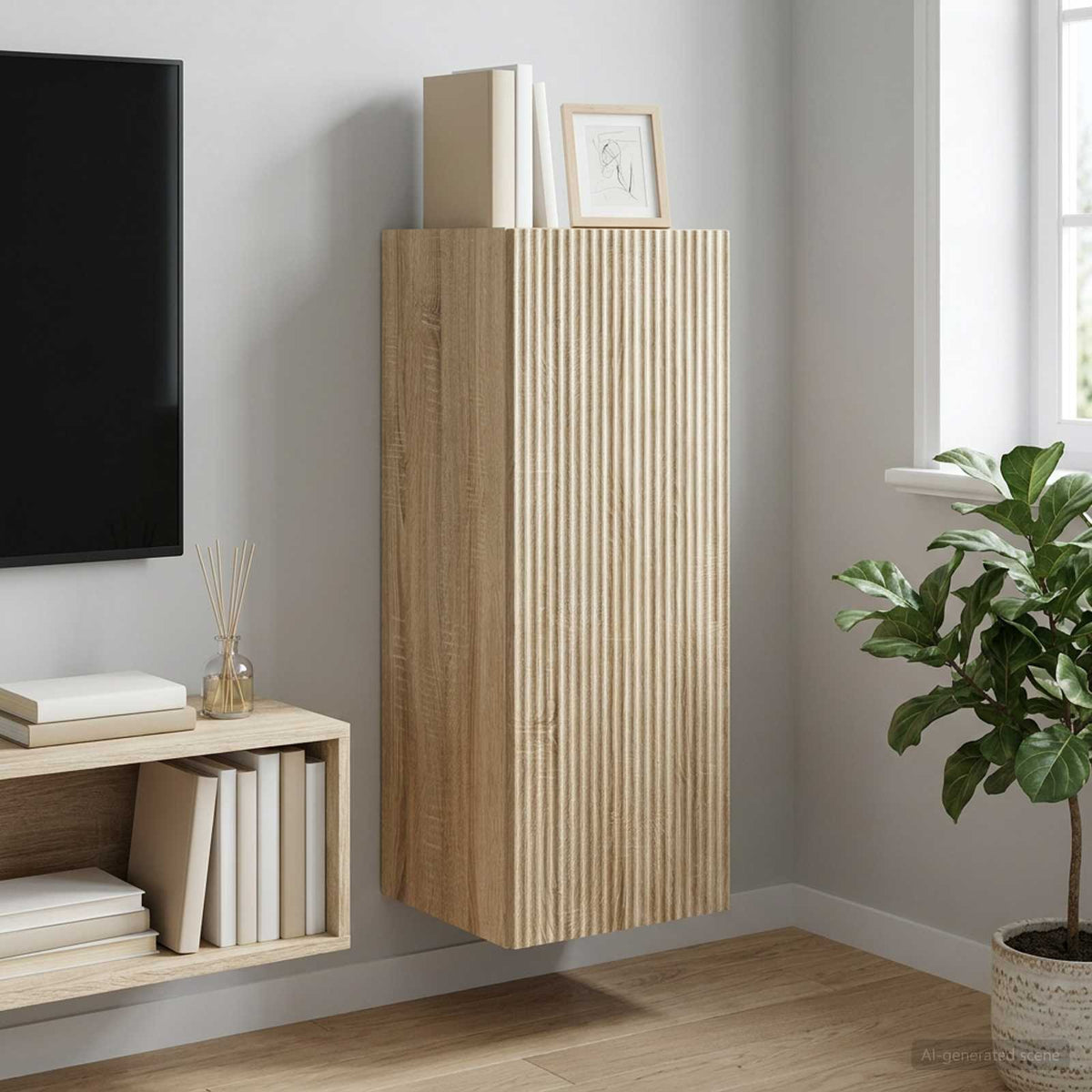 vidaXL Wall-Mounted Cabinet Engineered Wood Depth 34.5 cm