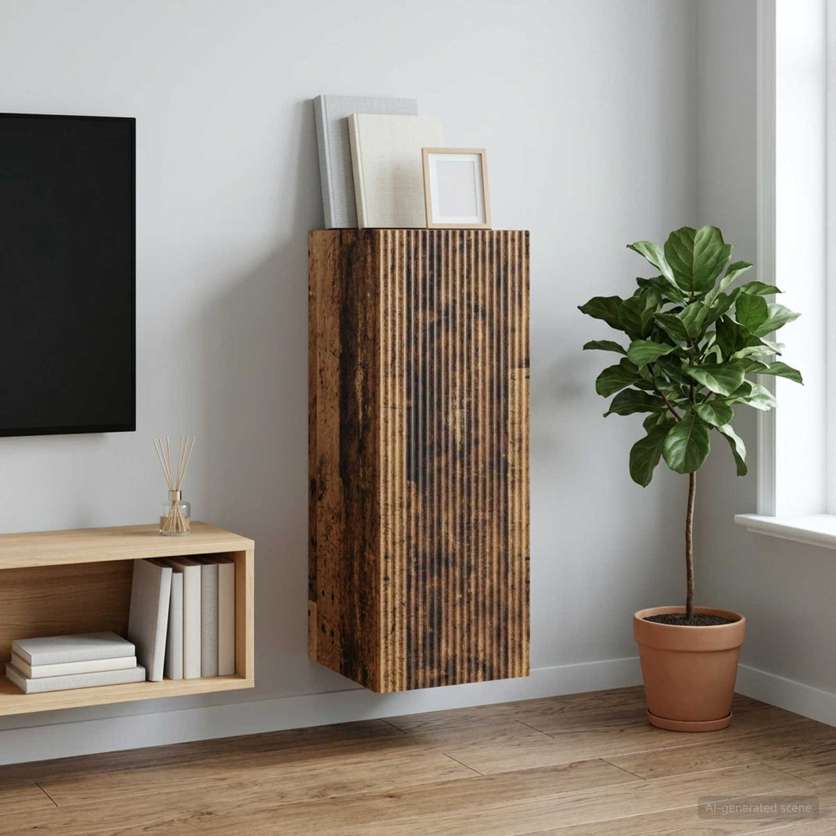 vidaXL Wall-Mounted Cabinet Engineered Wood Depth 34.5 cm