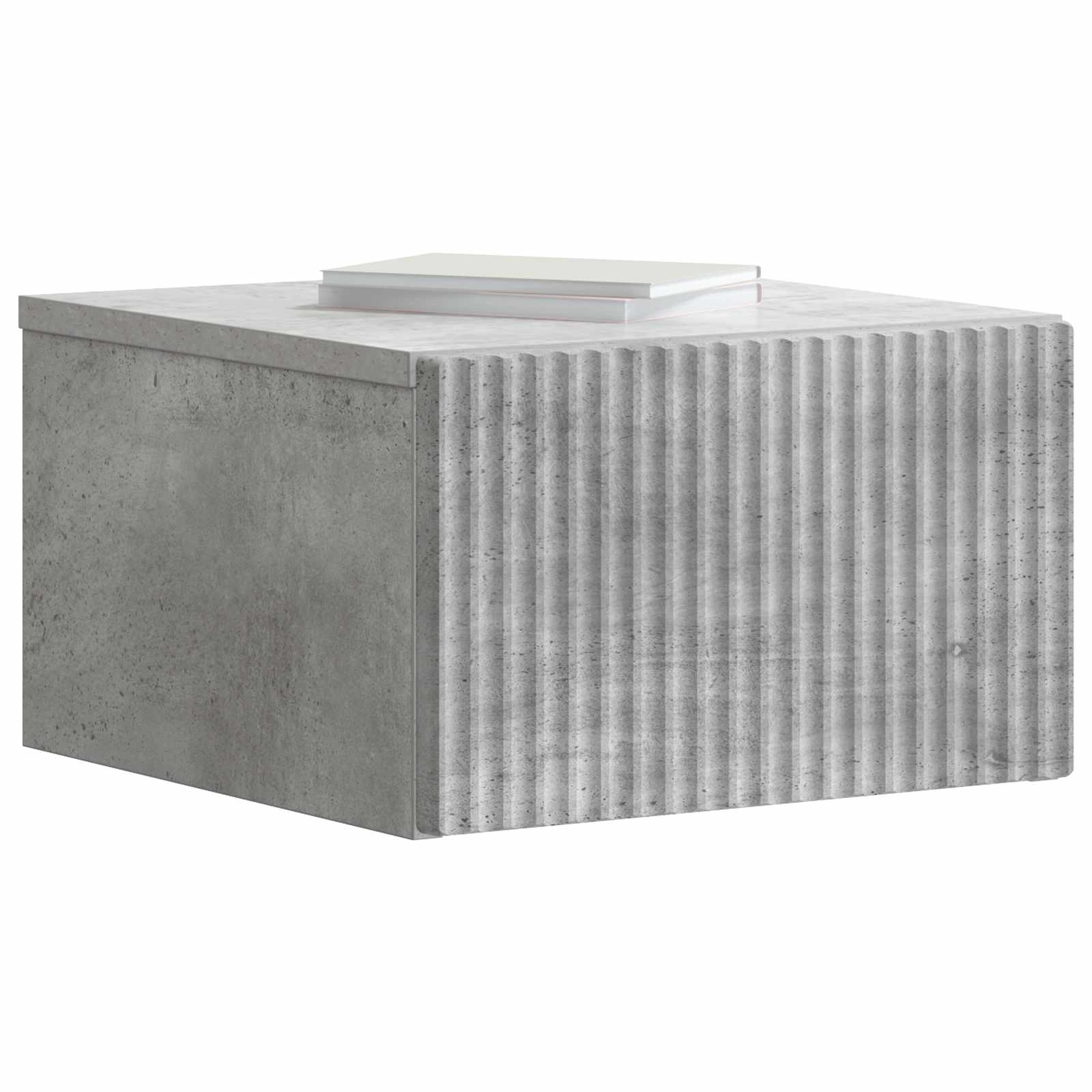 vidaXL Wall-Mounted Bedside Cabinet Concrete Grey 33 x 34.5 x 20 cm 3