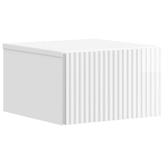 vidaXL Wall-Mounted Bedside Cabinet High Gloss White 33 x 34.5 x 20 cm 2